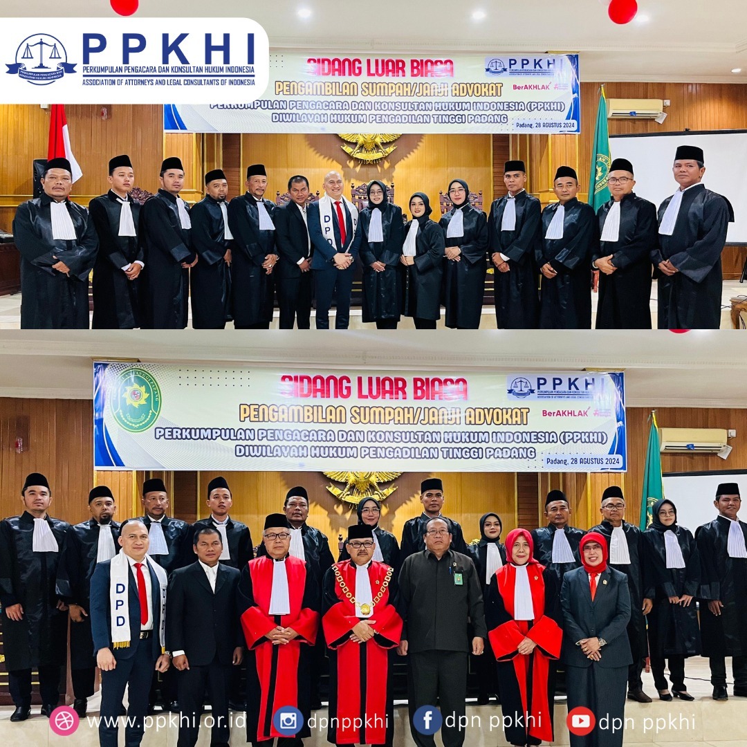 Pengangkatan Sumpah/Janji Advokat Wilayah Hukum Pengadilan Tinggi Padang.