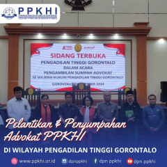 PENGAMBILAN SUMPAH ADVOKAT WILAYAH HUKUM PENGADILAN TINGGI GORONTALO