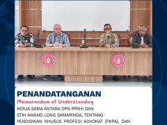 PPKHI dan STIH Awang Long Samarinda Tandatangani MoU PKPA & UPA